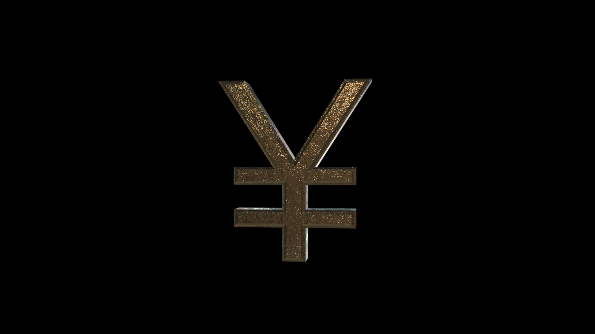 Golden 3D Yen symbol